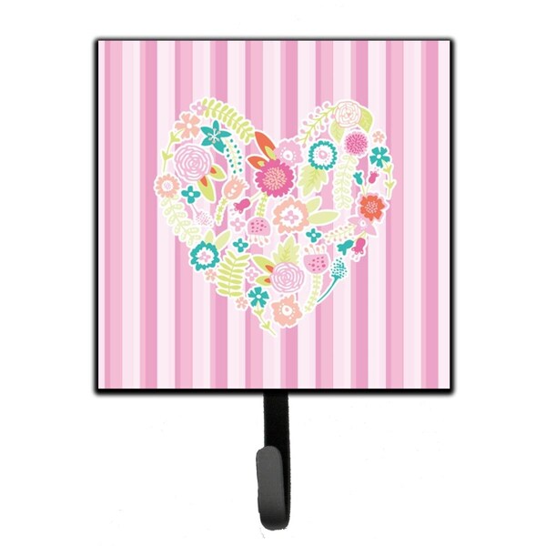 Carolines Treasures Flowered Heart Leash or Key Holder BB6937SH4 - main